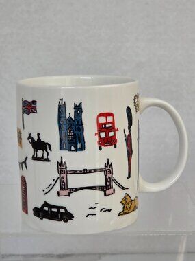 Boden Fine Bone China Mug Hand-Drawn London Landmarks Graphic Coffee Mug 11 OZ